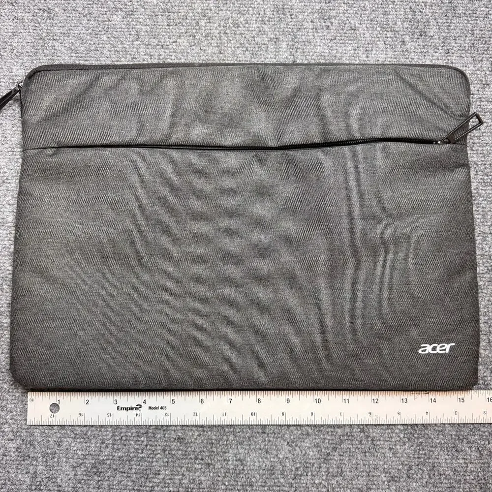 Acer Laptop Sleeve Case Gray Zippered Protective Cover 13-15